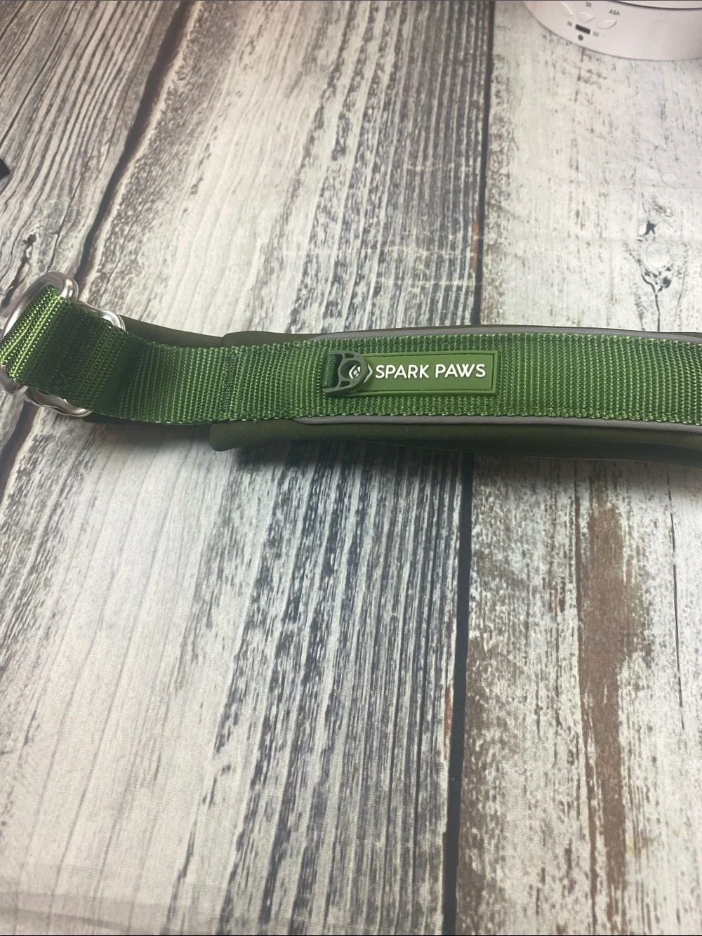 Spark Paws XXL Padded  Dog Collar – Olive Green | Reflective | Heavy Duty SZ E